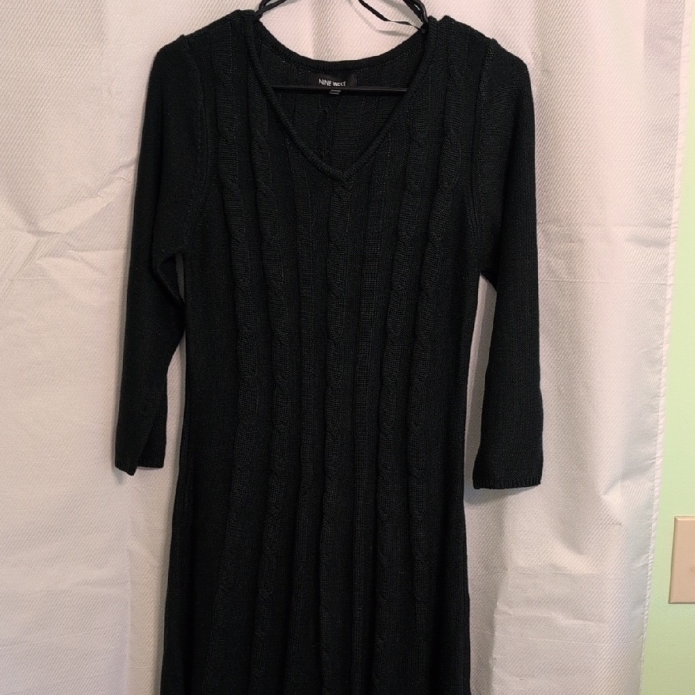 New York & Company Black Long Sleeve Dress